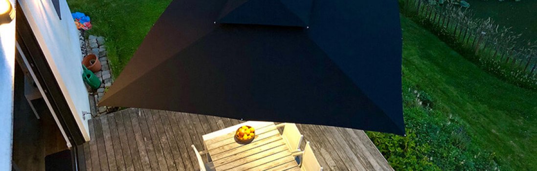 Von Sonne bis Sonnenuntergang – verlängern Sie Ihre Sommerabende mit einem Solero Sonnenschirm.